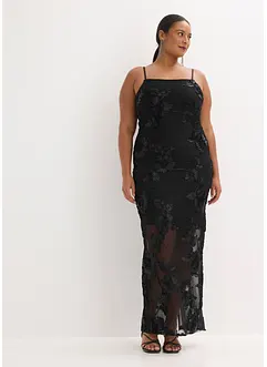 Maxiklänning med blombroderi, bonprix