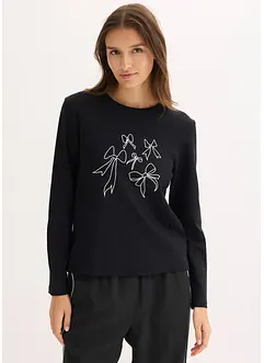 Långärmad topp av ekologisk bomull, bonprix