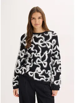 Jacquardstickad tröja av mjuk viskosmix, bonprix