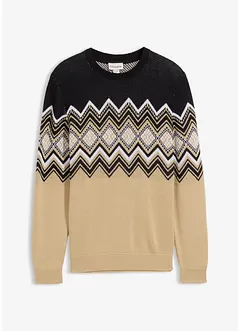 Tröja med stickat mönster, bonprix