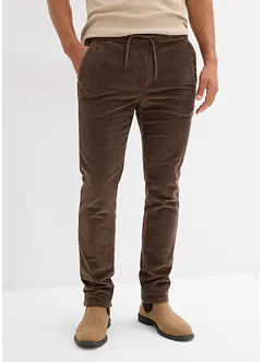 Fodrad manchesterbyxa Regular Fit med resårlinning och flanellfoder, Straight, bonprix