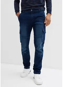 Flanellfodrade  cargojeans med bekväm midja, Regular fit, Straight, bonprix