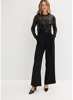 Jumpsuit med paljettbroderi, bonprix