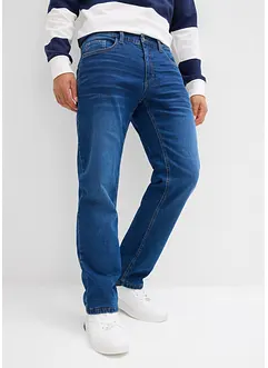 Fodrade jeans med stretch och resårlinning, Straight, bonprix
