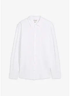 Långärmad skjorta av bomullspiké med mycket stretch, Slim Fit, bonprix