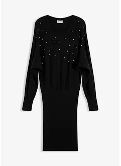 Stickad klänning i mjuk viskosmix, bonprix