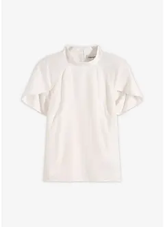 Elegant blus av glansig satin med korta ärmar, bonprix