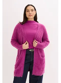 Lång cardigan med fluffig look, bonprix