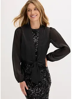 Bolero av tunn tyll med knytdetalj, bonprix