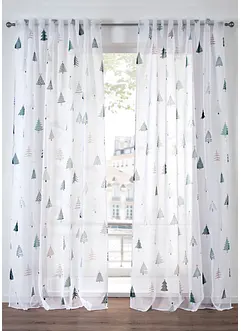 Gardin med granmönster (1-pack), bonprix