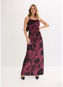 Maxiklänning av glansig sammet, bonprix