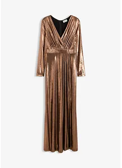 Aftonklänning i glansig och fintrådig jersey, bonprix