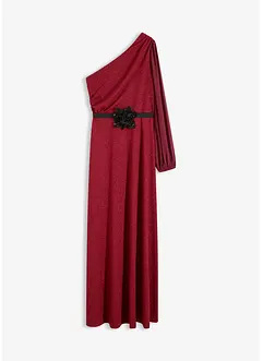 One shoulder-klänning med glitter, bonprix