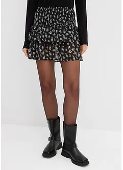 Volangkjol av krinklat material, bonprix