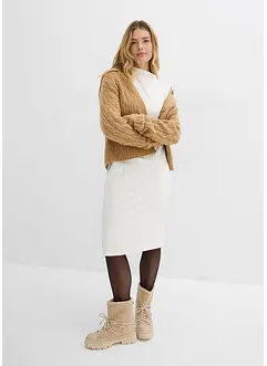 Mellanlång klänning i materialmix, bonprix