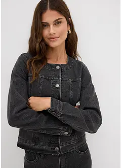 Jeansjacka med strass, bonprix