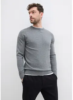 Finstickad tröja (2-pack) i bomull, bonprix