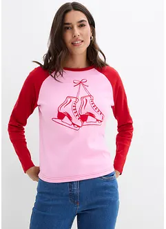 Topp med raglanärmar i ekologisk bomull, bonprix