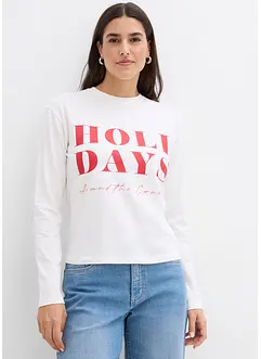 Långärmad topp med ekologisk bomull, bonprix