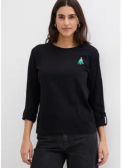 Långärmad topp i ekologisk bomull, bonprix