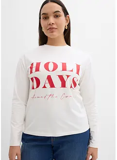 Långärmad topp med ekologisk bomull, bonprix