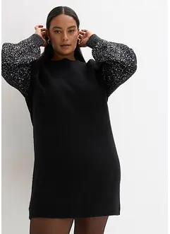 Stickad klänning med glittrig effekt, bonprix