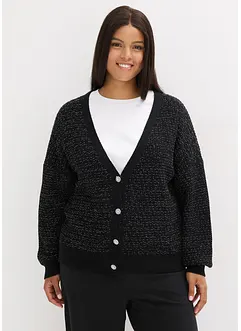 Cardigan i följsam viskosmix, bonprix