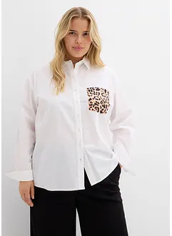 Oversize-skjorta med kontrasterande ficka, bonprix