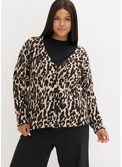Cardigan i jacquard, bonprix