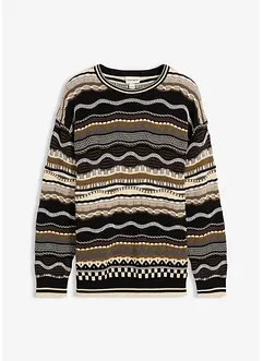 Grovstickad tröja av ren bomull, bonprix