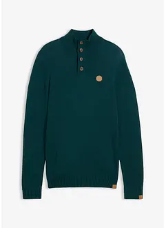 Tröja i bomullsmix med krage och knappar, bonprix