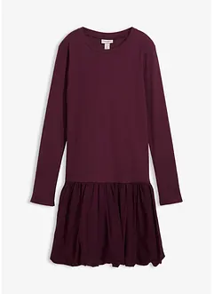 Trikåklänning med ballongformad kjoldel, bonprix