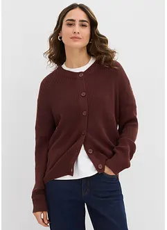 Cardigan med rund halsringning, bonprix