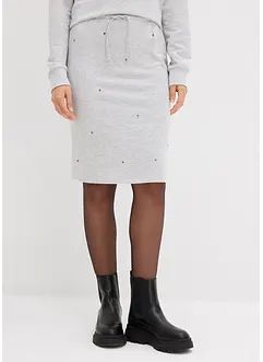 Trikåkjol med nitar, bonprix