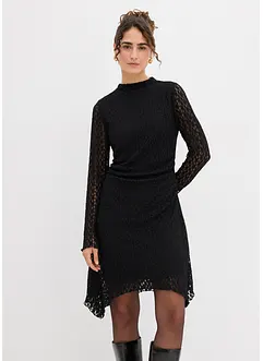 Spetsklänning med flikig nederkant, bonprix
