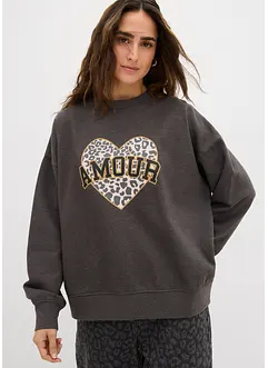 Oversizesweatshirt i bomullsmix, bonprix