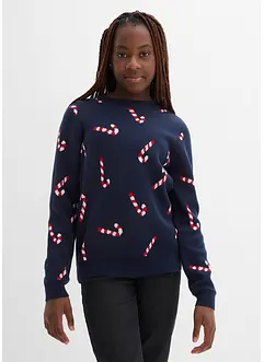 Finstickad tröja med julmotiv, bonprix