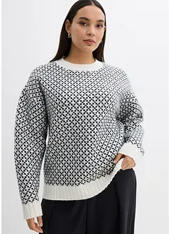 Grovstickad tröja i materialmix, bonprix