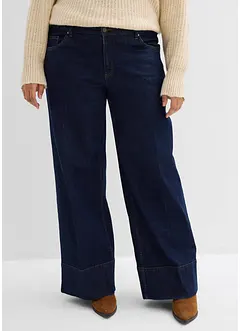 Wide Leg Jeans Mid Waist, med ekologisk bomull, bonprix