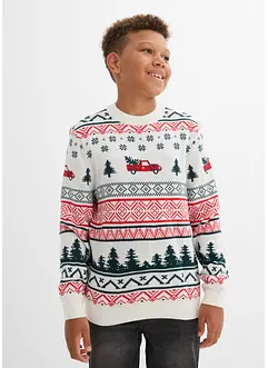 Julmönstrad tröja i finstickat material, bonprix