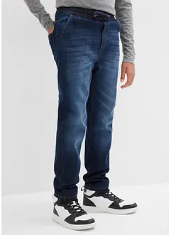 Jerseyfodrade dra på-jeans, Regular Fit, Straight, bonprix
