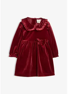 Body och klänning i sammet med Peter Pan-krage och rosett, bonprix