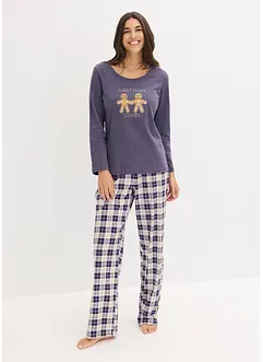 Pyjamas med flanellbyxa, bonprix