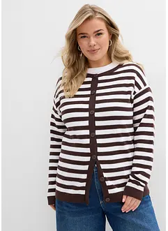 Finstickad cardigan med rund halsringning, bonprix