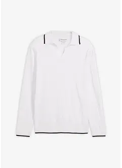 Finstickad tröja med kontrasterande detaljer, bonprix