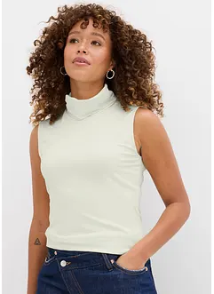 Ärmlös topp med polokrage, av elastisk polyamid, bonprix