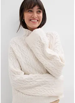 Flätstickad tröja, bonprix