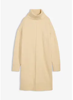 Stickad klänning med dekorsöm, bonprix