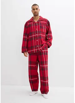 Flanellpyjamas i mjuk bomull med presentpåse, bonprix