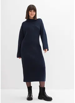 Ribbstickad klänning, bonprix